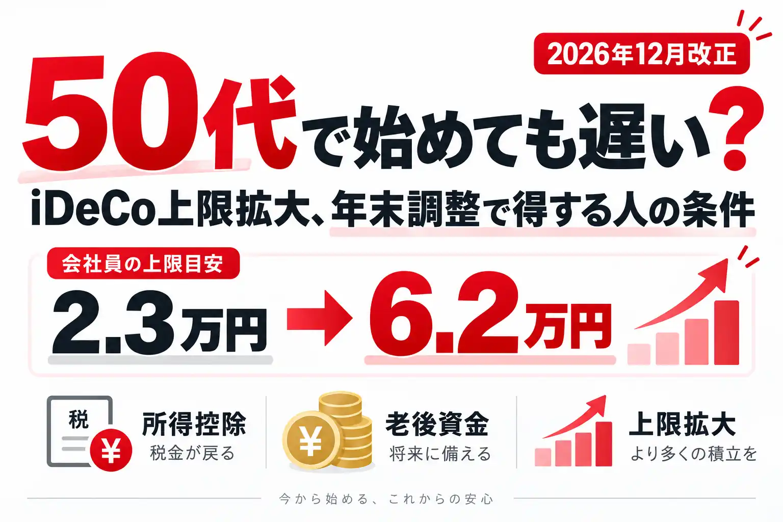 50代で始めるiDeCo、2026年12月の上限拡大と年末調整のポイント