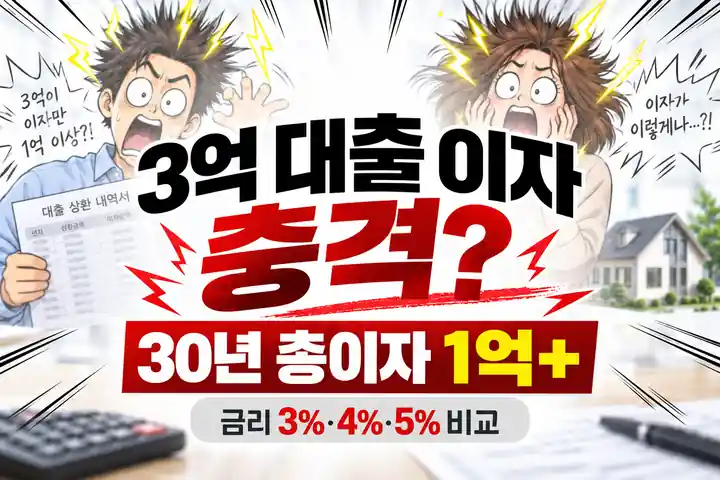 3억 대출 이자 충격? 30년 1억이 넘어간다고? 지금 확인합니다.