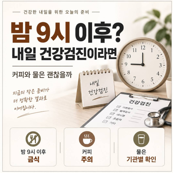 건강검진 전날 피해야 할 음식 7가지 커피와 물은 언제까지?