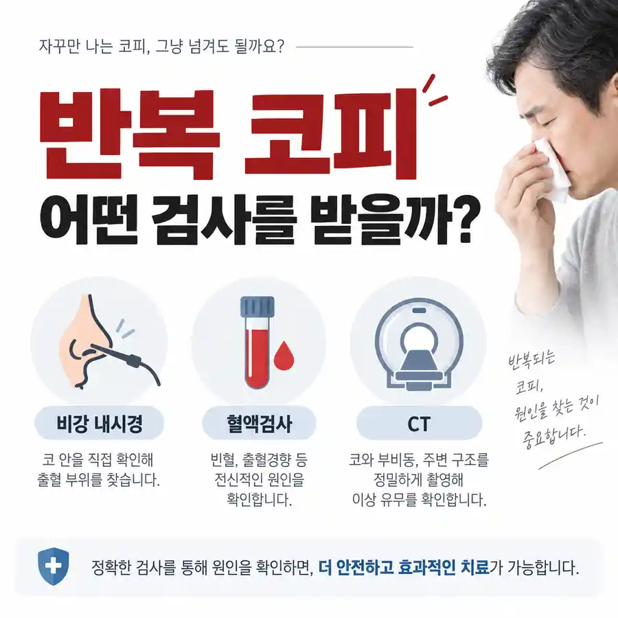 코피가 반복되면 어떤 검사를 받을까? 이비인후과에서 확인하는 것들