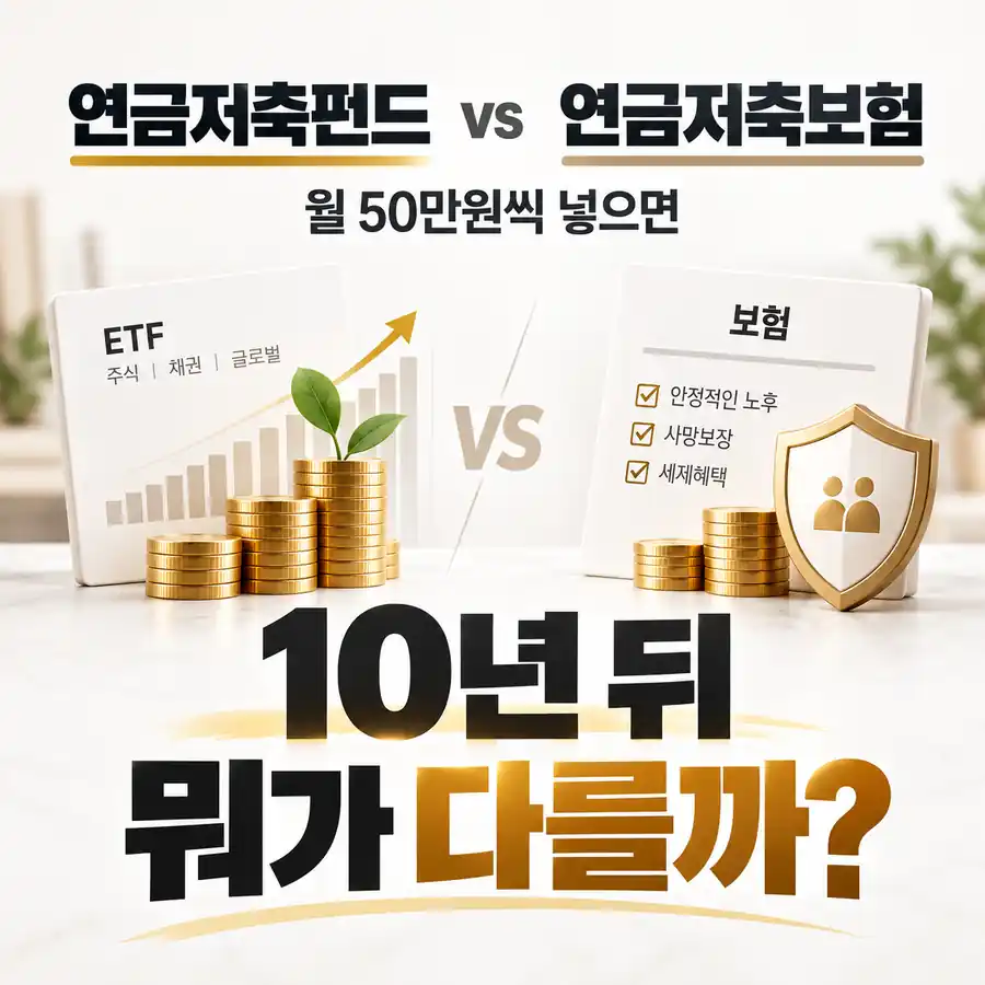 연금저축 월 50만원, 펀드와 보험 10년 뒤 뭐가 다를까? 50대 선택 기준